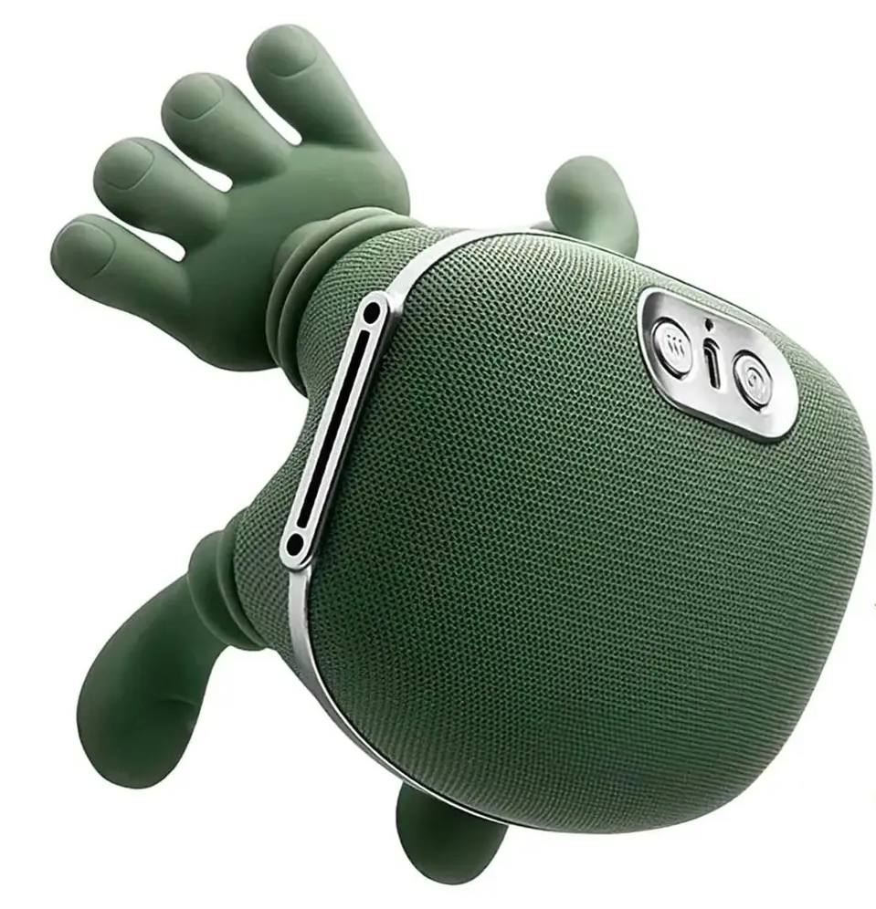 Masajeador portatil de cuello con cuatro manos de silicona verde